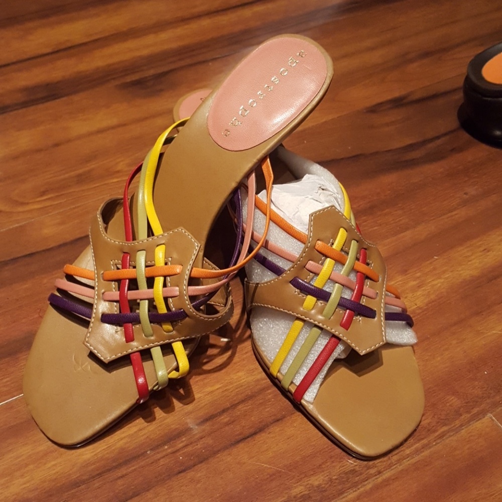 Multi color kitten heels